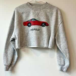 Aeropostale Chevrolet Gray Crop Sweatshirt Women’s XS